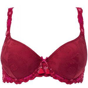 Rouge lace padded bra red