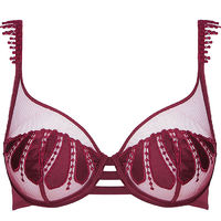 Soutien-gorge Triangle Simone Perèle 85C - Modèle NOMADE En Tulle Brodé Bordeaux