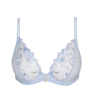 Deep plunge wire bra Agnes Marie Jo couleur Naturel Pale Blue Blue tailles  85 90 95 100 105 bonnets