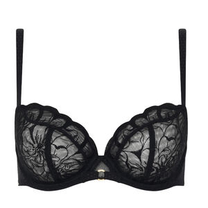 Full cup wire bra Fleurs Chantelle couleur Noir Rose dragée Rose Dragée  tailles 85 90