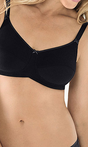 Anita Allie Cotton Mastectomy Bra, Black