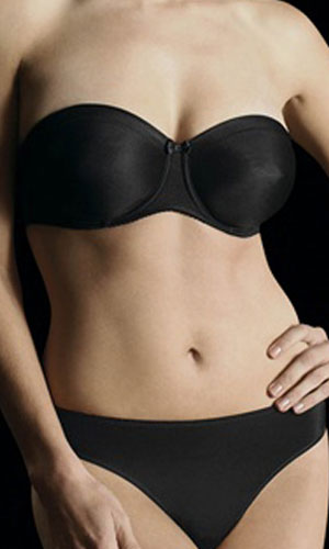 Removable straps bra Satin Prima Donna couleur Naturel Noir Cognac